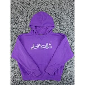 Jordan Pullover Hoodie Youth XL Purple Iridescent Graphic Fleece Jumpman